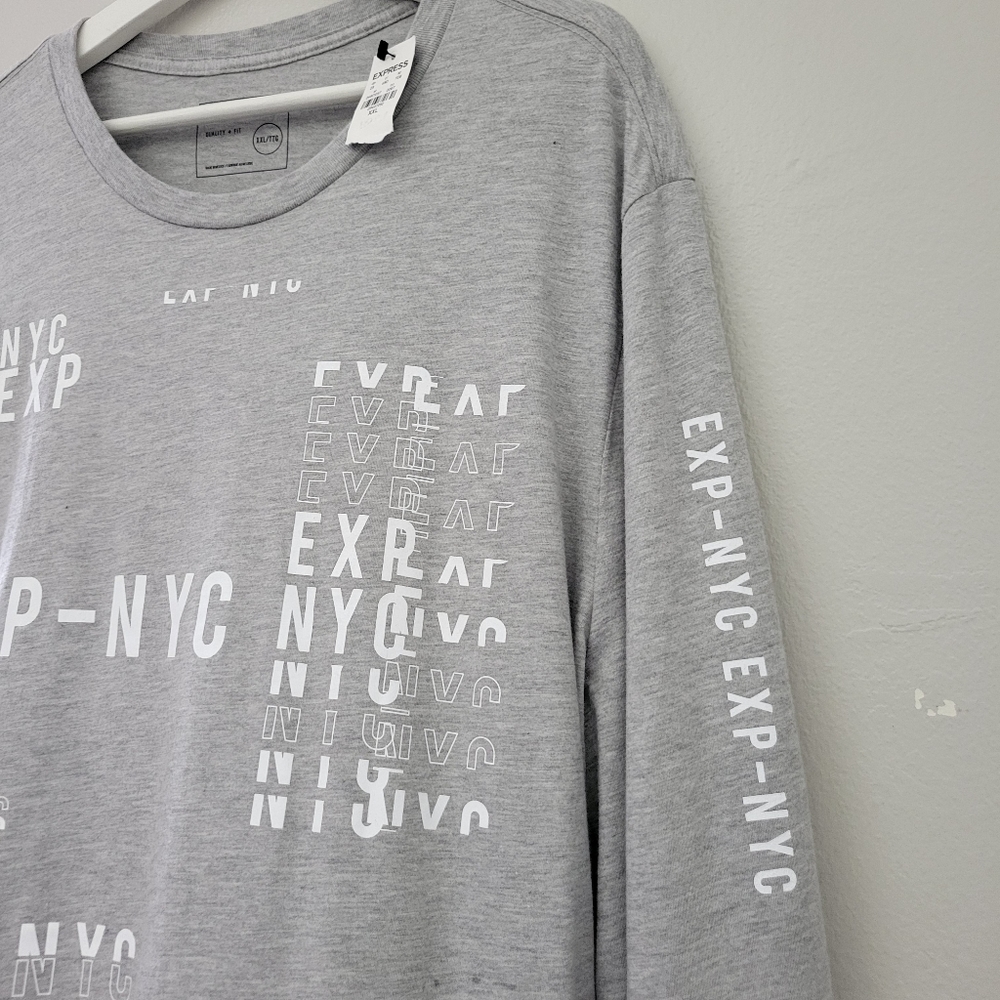 Express - Long Sleeve Graphic Henley (NWT) - Picture 6 of 8